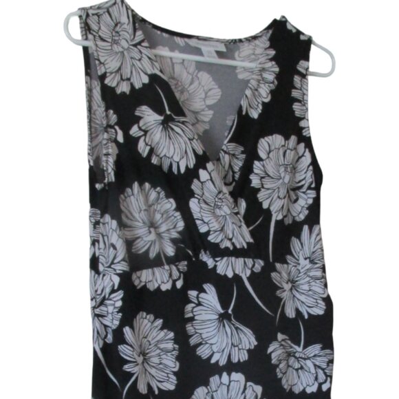 Motherhood Maternity Sleeveless‎ Long Dress Womens Medium Black Floral V Neck - Picture 1 of 4